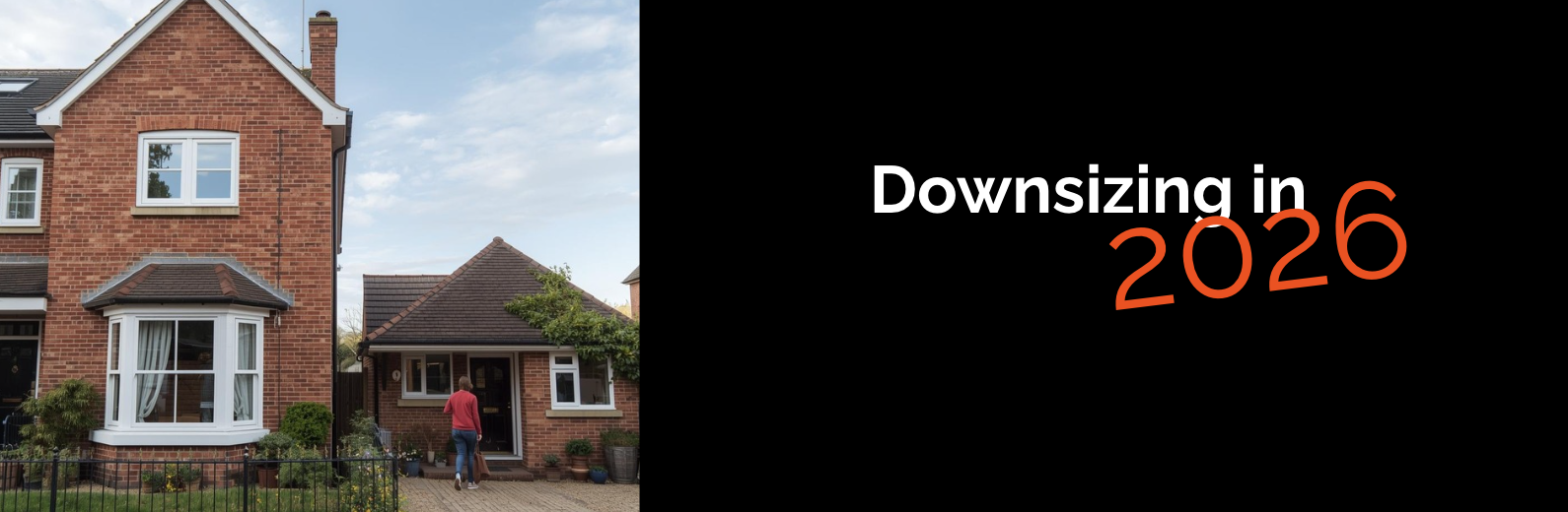 Man downsizing home from a large detached house to a small bungalow 