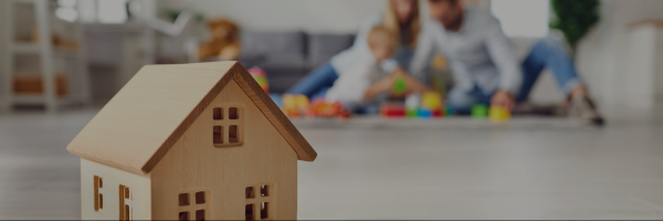 House and family in background 